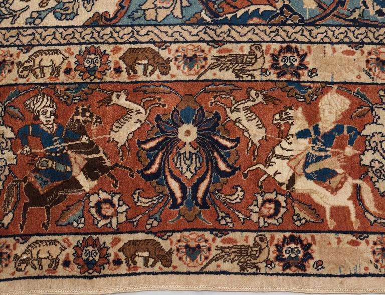 MATTO, semi-antique Tabriz figural, ca 400 x 298,5 cm.
