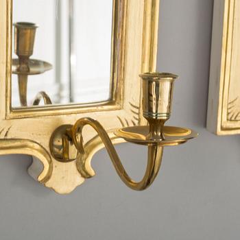 A pair of 'Regnaholm' mirror wall sconse from IKEA, 1990's.