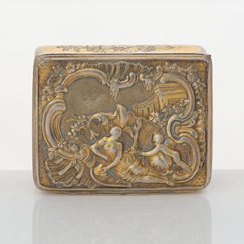 A Swedish Rococo silver-gilt snuff-box, mark of Kilian Kelson, Stockholm 1759.