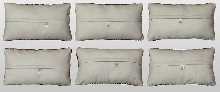 Cushion covers, 6 pcs, Kelim, older Anatolian fragments.