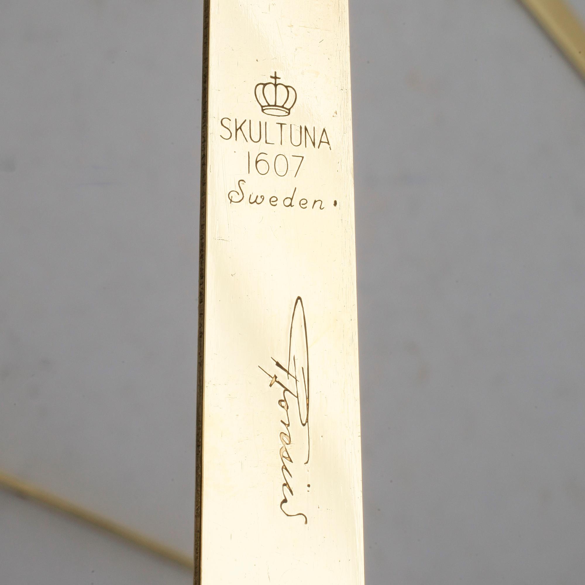 VÄGGLAMPETTER, 4 st, mässing, "Pendeln", Pierre Forsell, Skultuna.