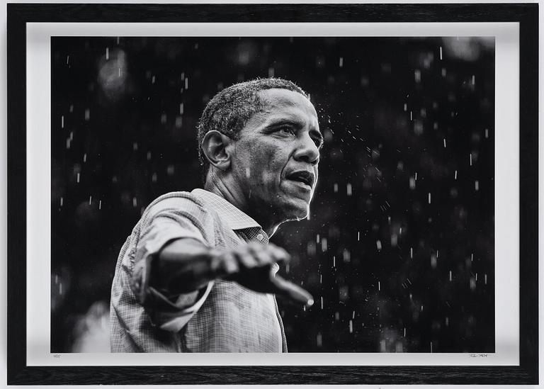 Brooks Kraft, "Obama in Rain", 2012.