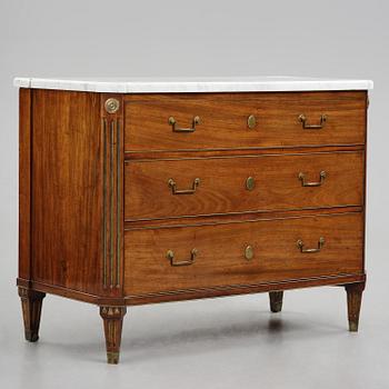 A late Gustavian mahogny commode by C D Fick (1776.1896).