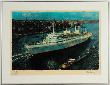Malcolm Morley, lithograph in colours. Signed and numbered 39/125.