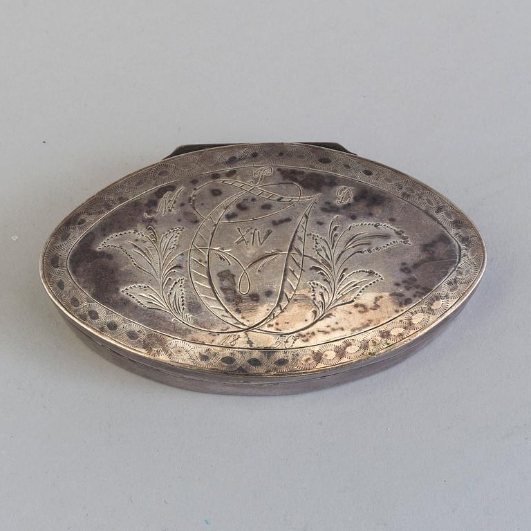 A 1820s silver snuff box by N I Hagman, Sundsvall, Sweden.