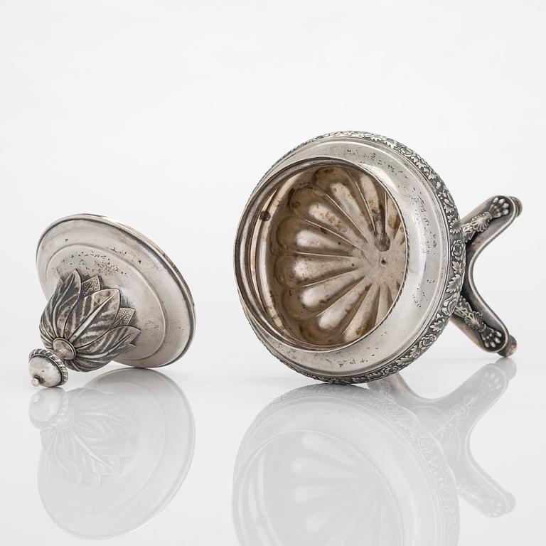 Olof Robert Lundgren, sockerskål, silver, Åbo 1856.