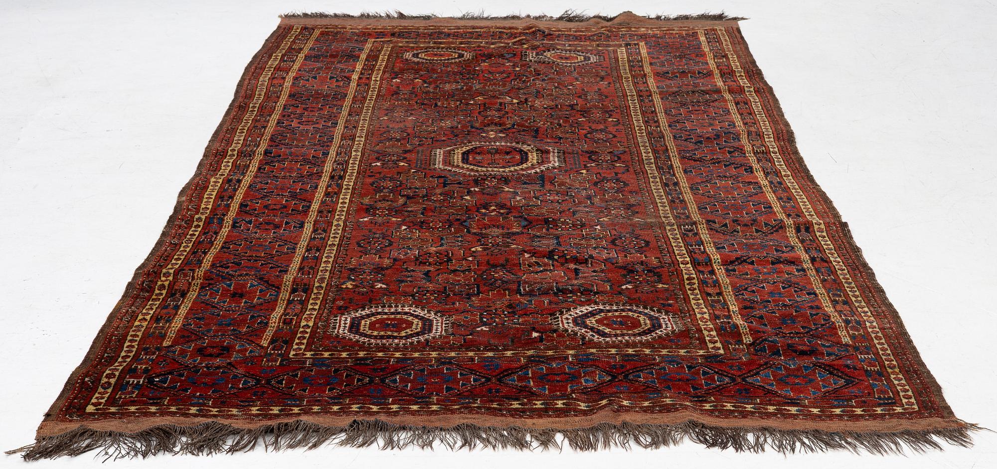 An antique Beshir rug, West Turkmenistan, c. 340 x 169 cm.