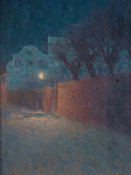 Eugène Jansson, "Månskensnatt", street scene from Bastugatan, Södermalm, Stockholm.