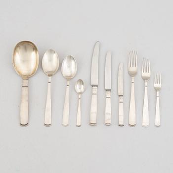 Jacob Ängman, a 60 piece silver cutlery service,  'Rosenholm', GAB, Stockholm/Eskilstuna, 1955-84.