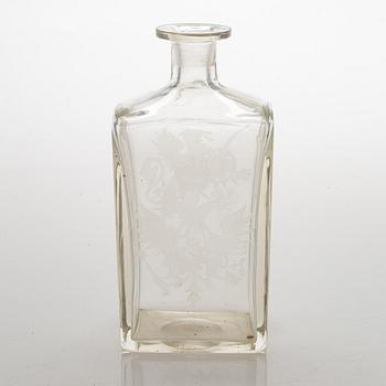 An Imperial glass carafe, early 20th century.