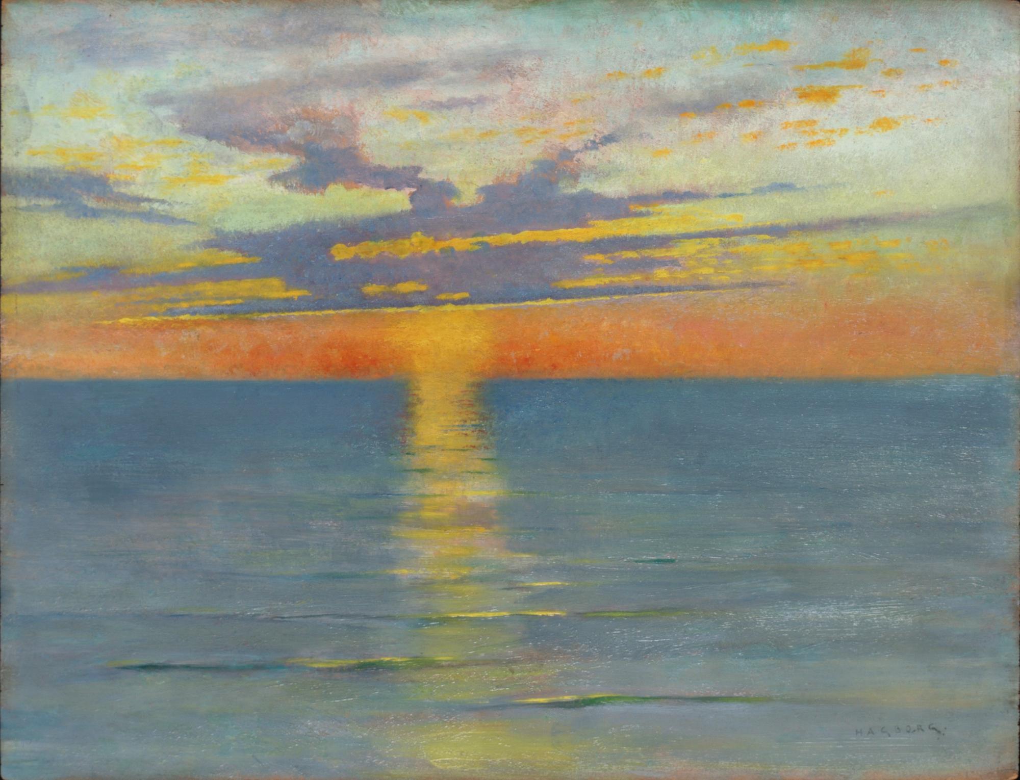 August Hagborg, Solnedgång över havet.