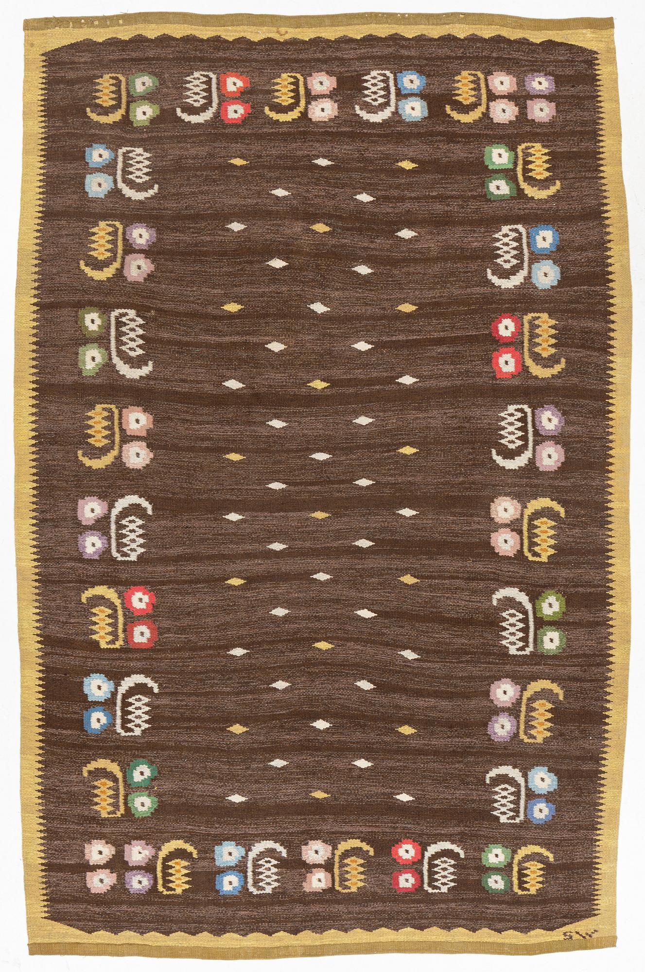 Matta, Solveig Westerberg, rölakan, "La Petite", saluförd av Nils Nessim AB, ca 305 x 197 cm.