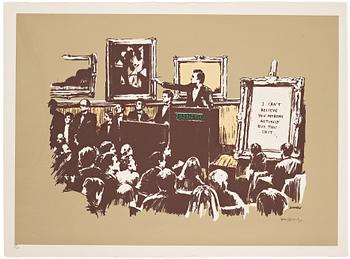 364. Banksy, "Morons (Sepia)".