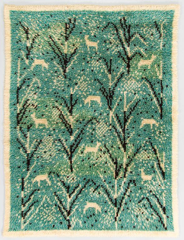 Aino Vuorinen, A rya rug, model for Neovius. Circa 145 x 105 cm.