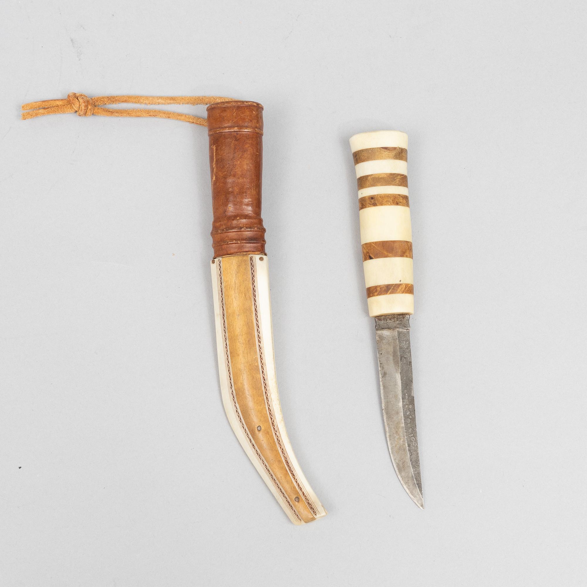 Sune Enoksson, reindeer horn knife, signed.