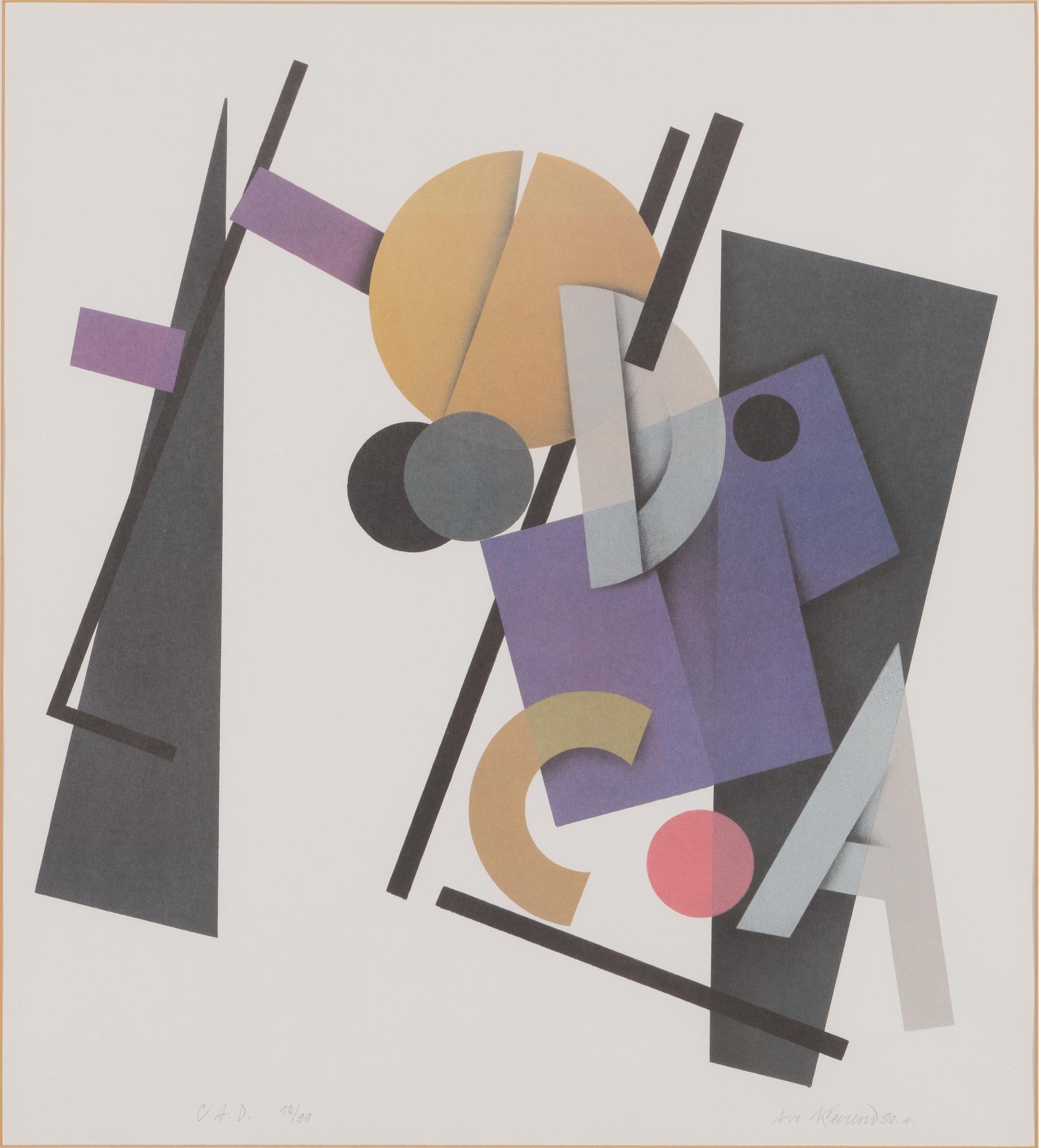 Avo Keerend, offset-tryck, signerat och daterad -90, numrerad 12/99.