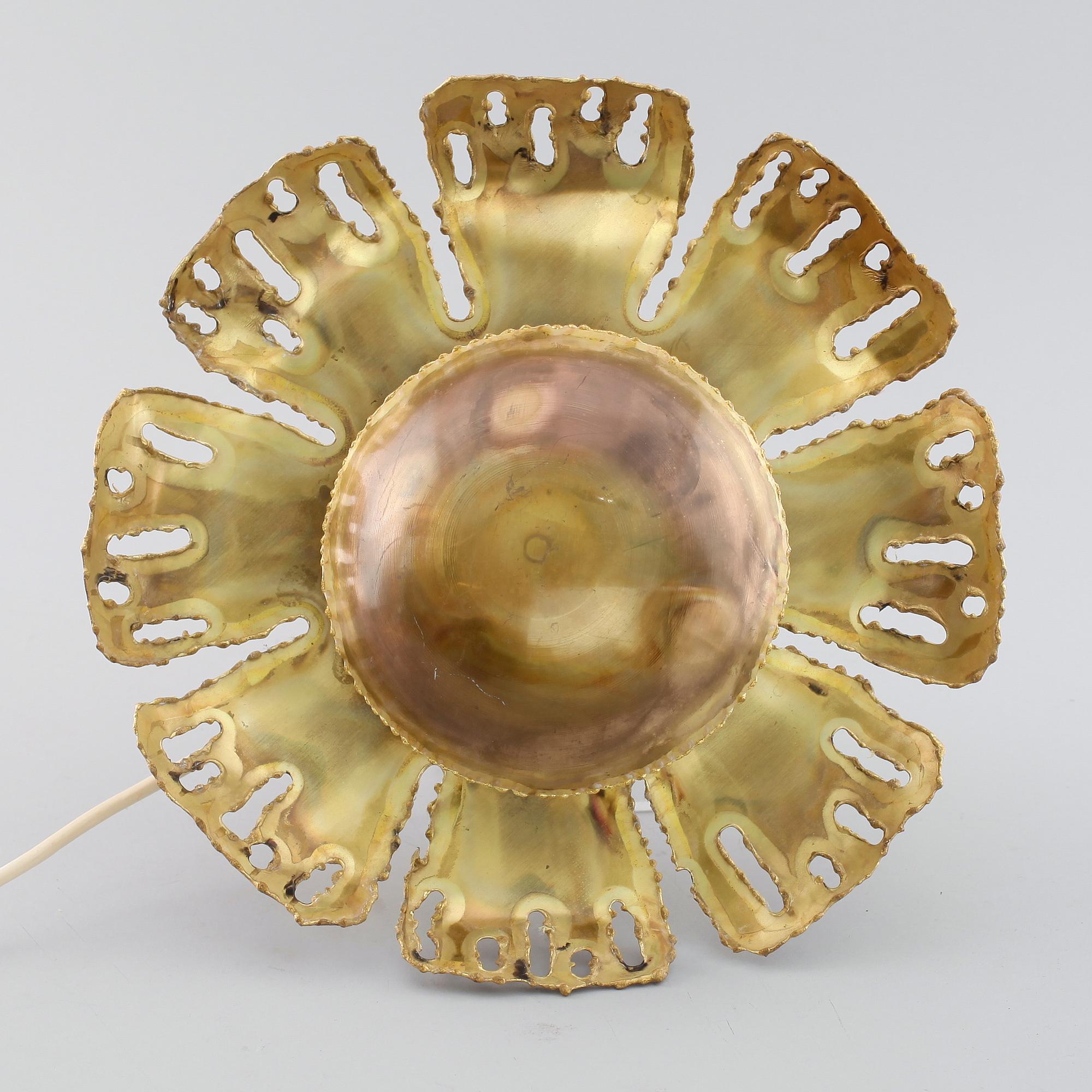 VÄGGLAMPA, mässing, Holm Sørensen & Co, Danmark, 1900-talets andra hälft.
