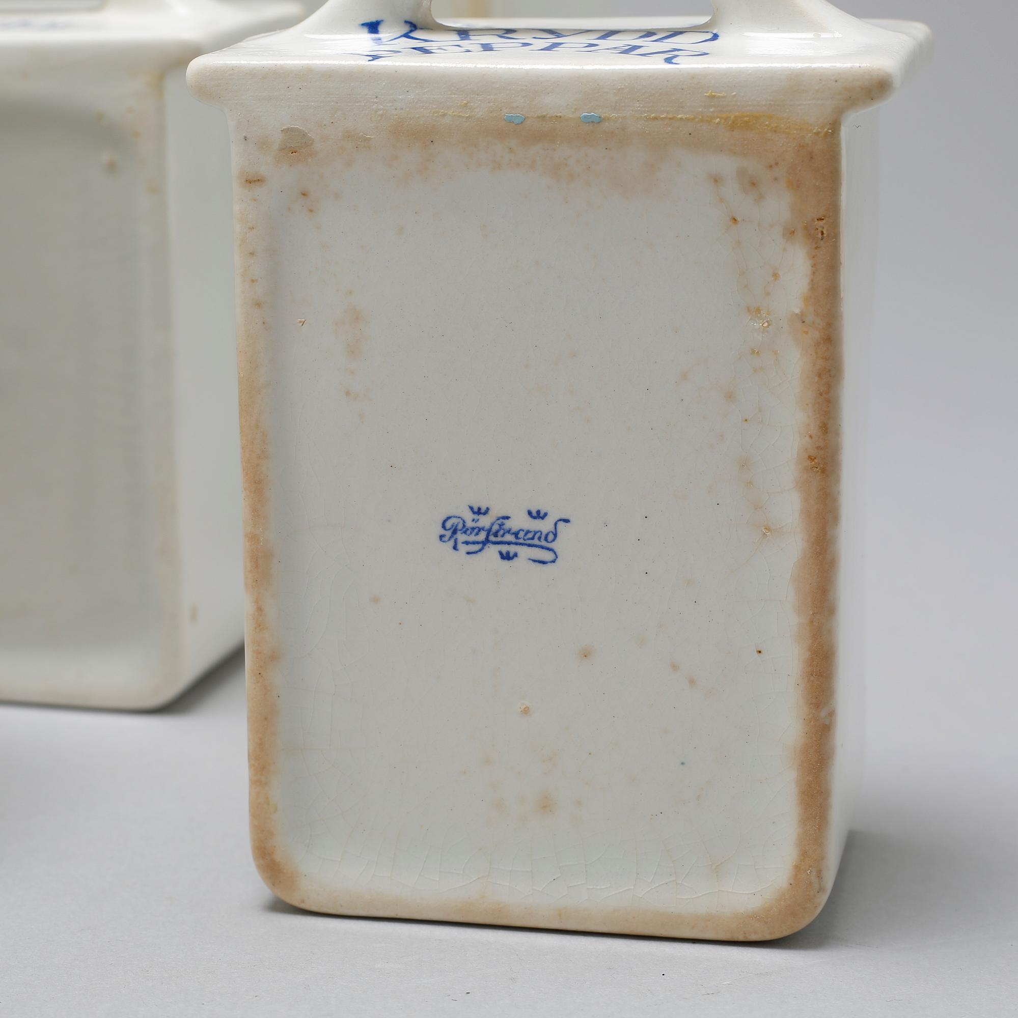 SPECERIBURKAR/KRYDDUPPSATS, 13 st, "Blåklocka", Rörstrand, i produktion 1923-1930-tal.