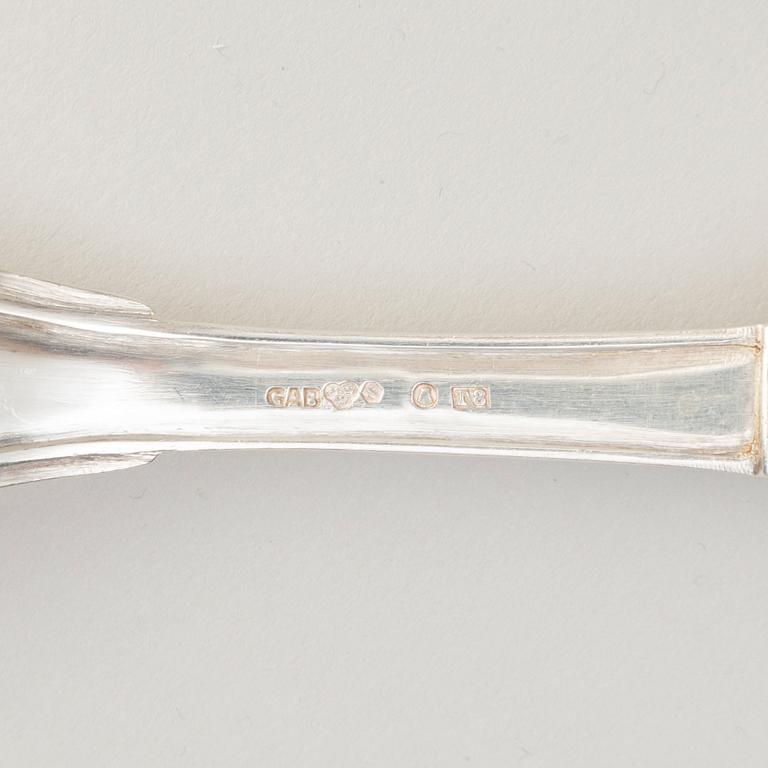 A Swedish silver 12-piece cutlery, mark of Isak Trybom, Stockholm (active 1763-1783). Rococo.