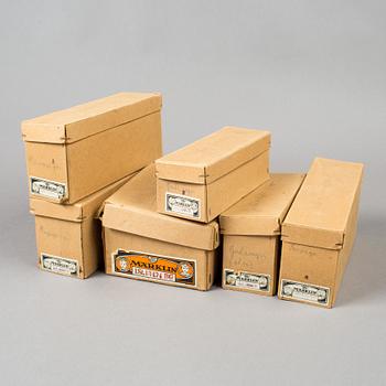 MÄRKLIN, 6 stycken tågvagnar, 0-skalan, Tyskland, 1920/30-tal.