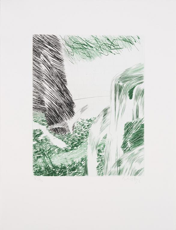 Ulf Trotzig, "King Sweeney", portfolio with nine colour etchings.