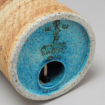 A chamotte stoneware table lamp by Inger Persson for Rörstrand Atelje, third quarter of the 20th century.