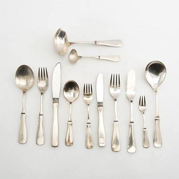 Eric Löfman, cutlery service, 123 dlr, silver, model "Uppsala", MGAB Lidköping 1960s.