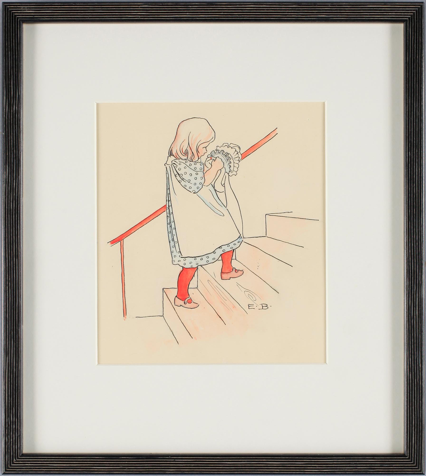 ELSA BESKOW, akvarell och tusch, sign.