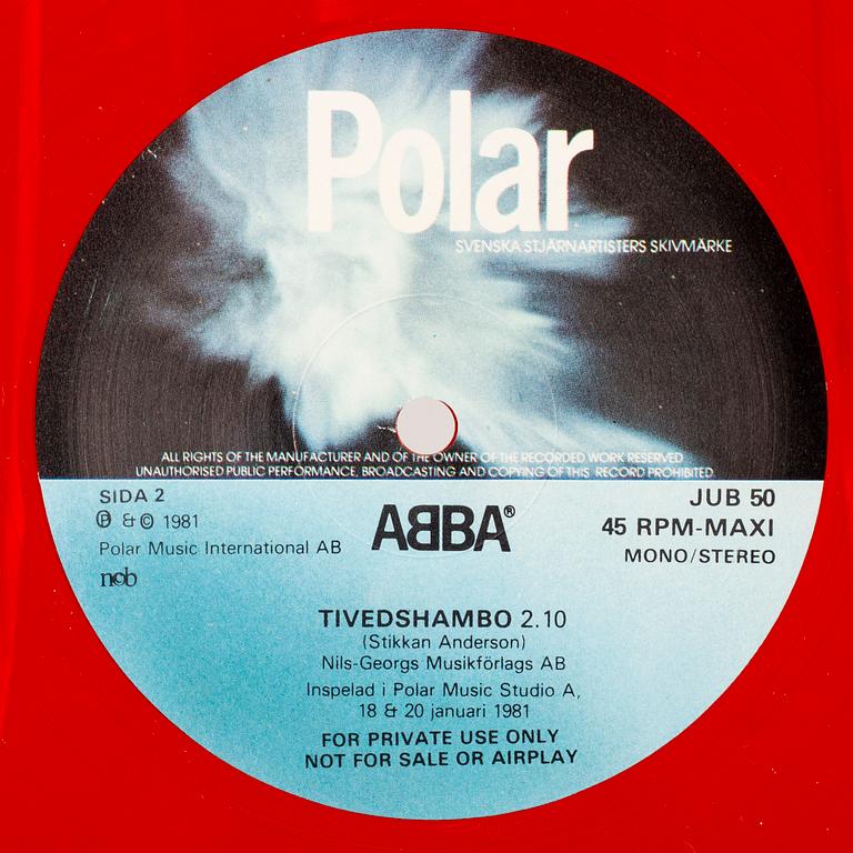 Vinylskiva, ABBA, "Hovas vittne", 1981.