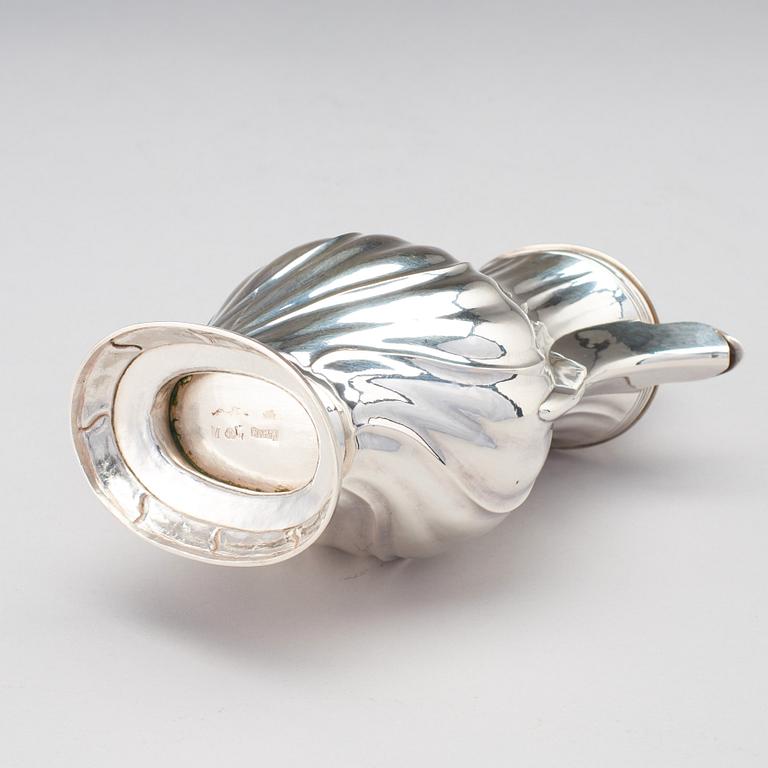 A Swedish 18th century rococo silver coffee-pot, maker's mark of Jacob Lampa, Stockholm 1770.