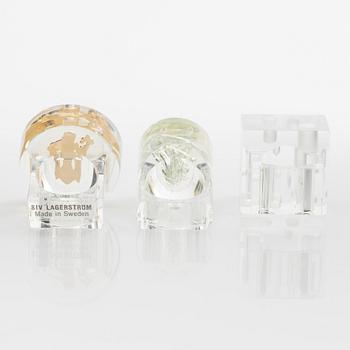 Siv Lagerström, three acrylic rings, 1970s.