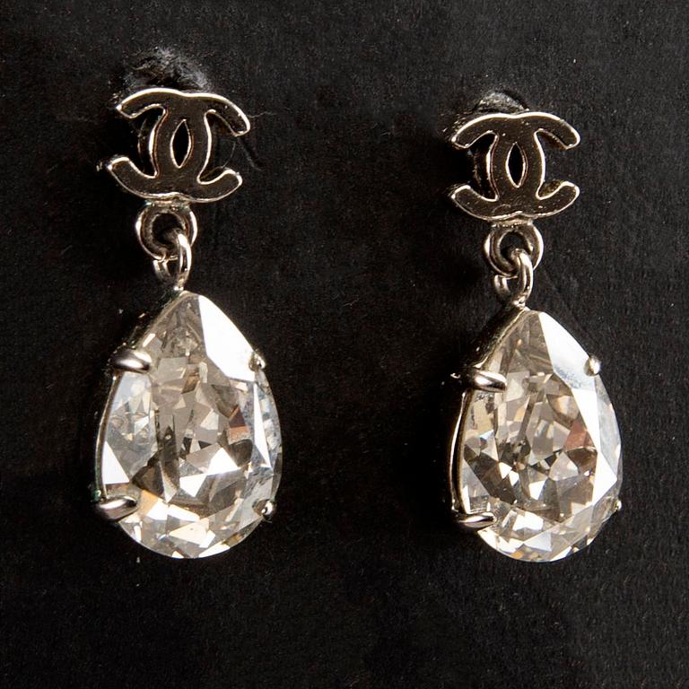 A pair of Chanel, earrings, "Crystal drops ", winter collection 2012.