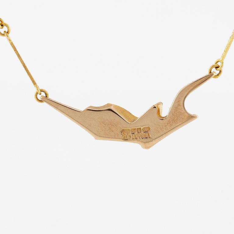 Björn Weckström, necklace 14K gold and platinum, for Lapponia Finland 1988.