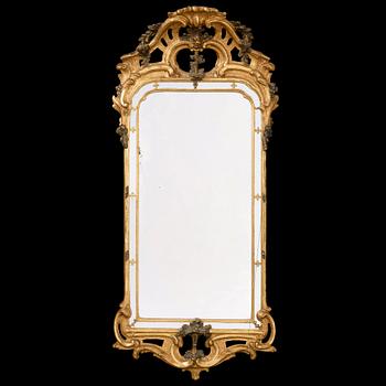 566. A Swedish Rococo 1760's century mirror.