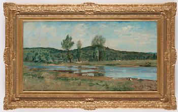 Hjalmar Sandberg, Tvätterskor vid stranden, Allier, Vichy, Frankrike.