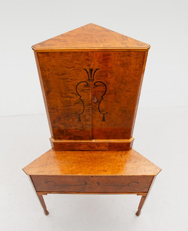 HÖRNSKÅP, art déco, 1930-tal.