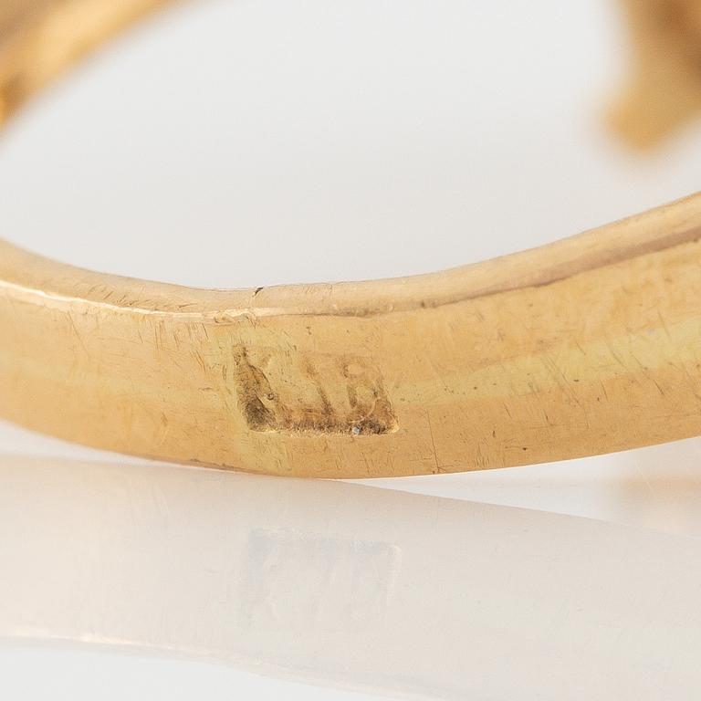 Ring, 18K guld med rökkvarts.