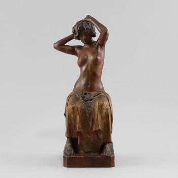 OTTO STRANDMAN, skulptur, päronträ, signerad och daterad 1911.