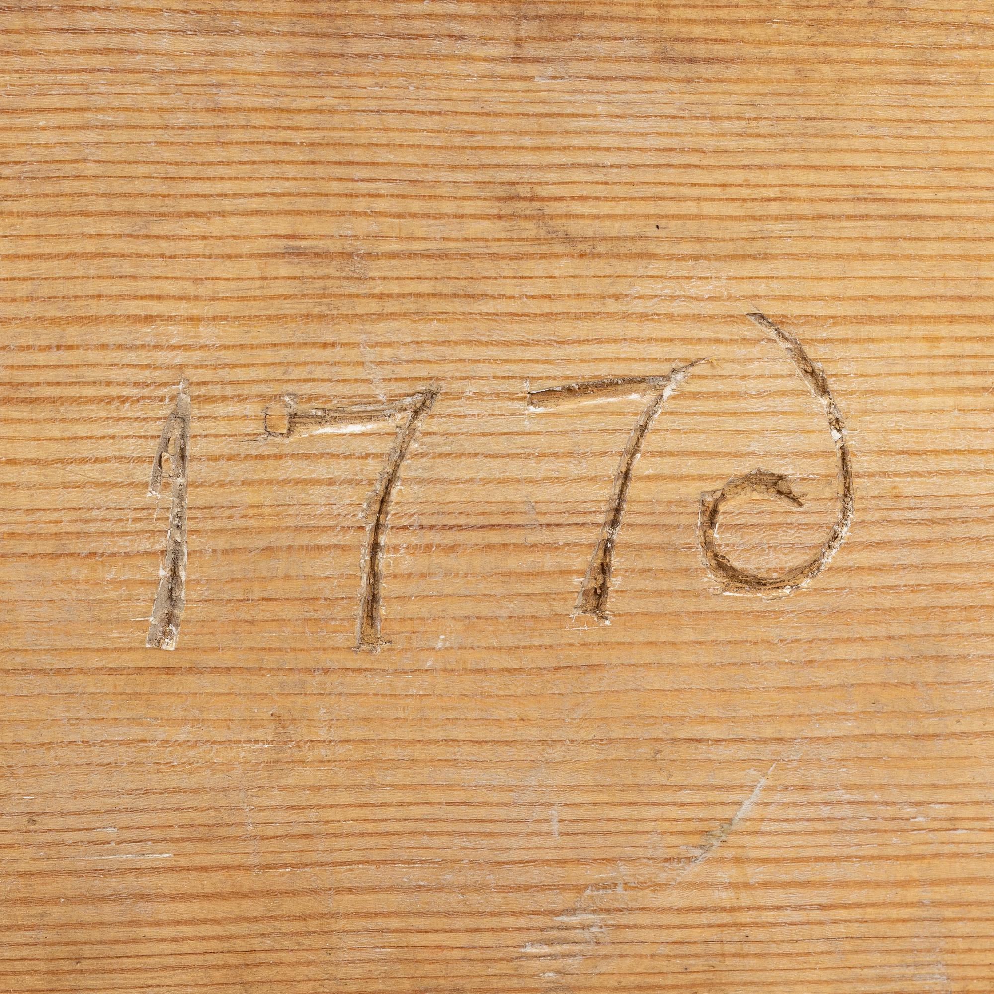 A Swedish painted chest from Uppland, probably Väddö, dated 1793.