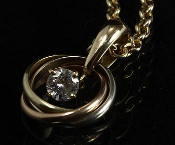 COLLIER, Cartier, "Trinity", 18 K guld samt diamant.