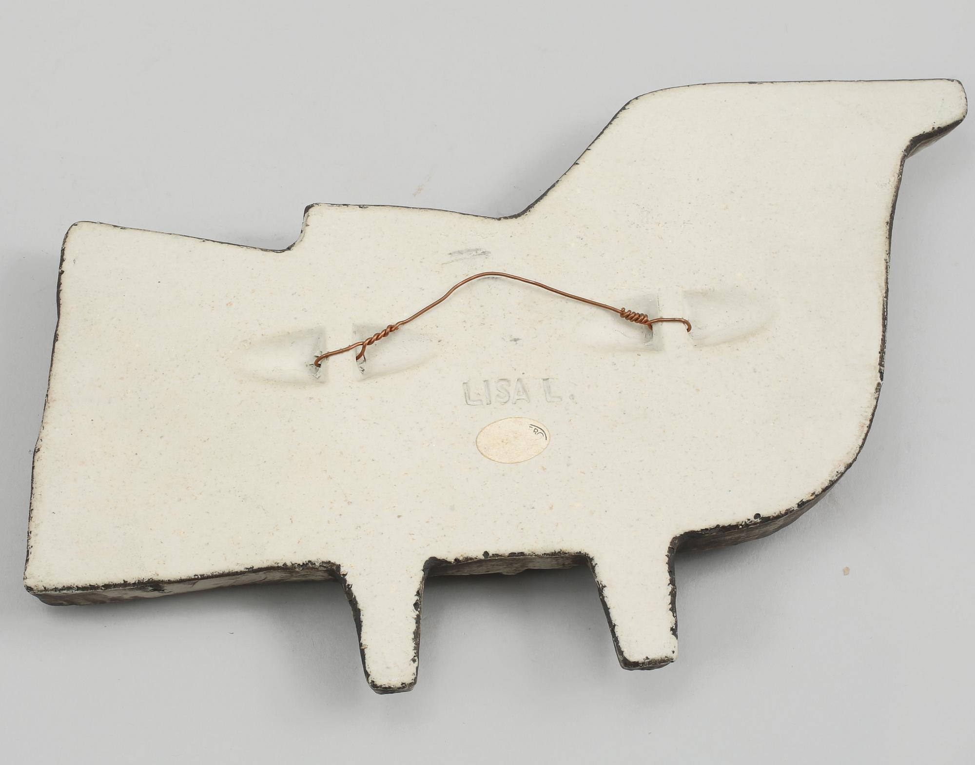 VÄGGPLAKETT, stengods, Lisa Larson, Gustavsberg, 1900-talets andra hälft.