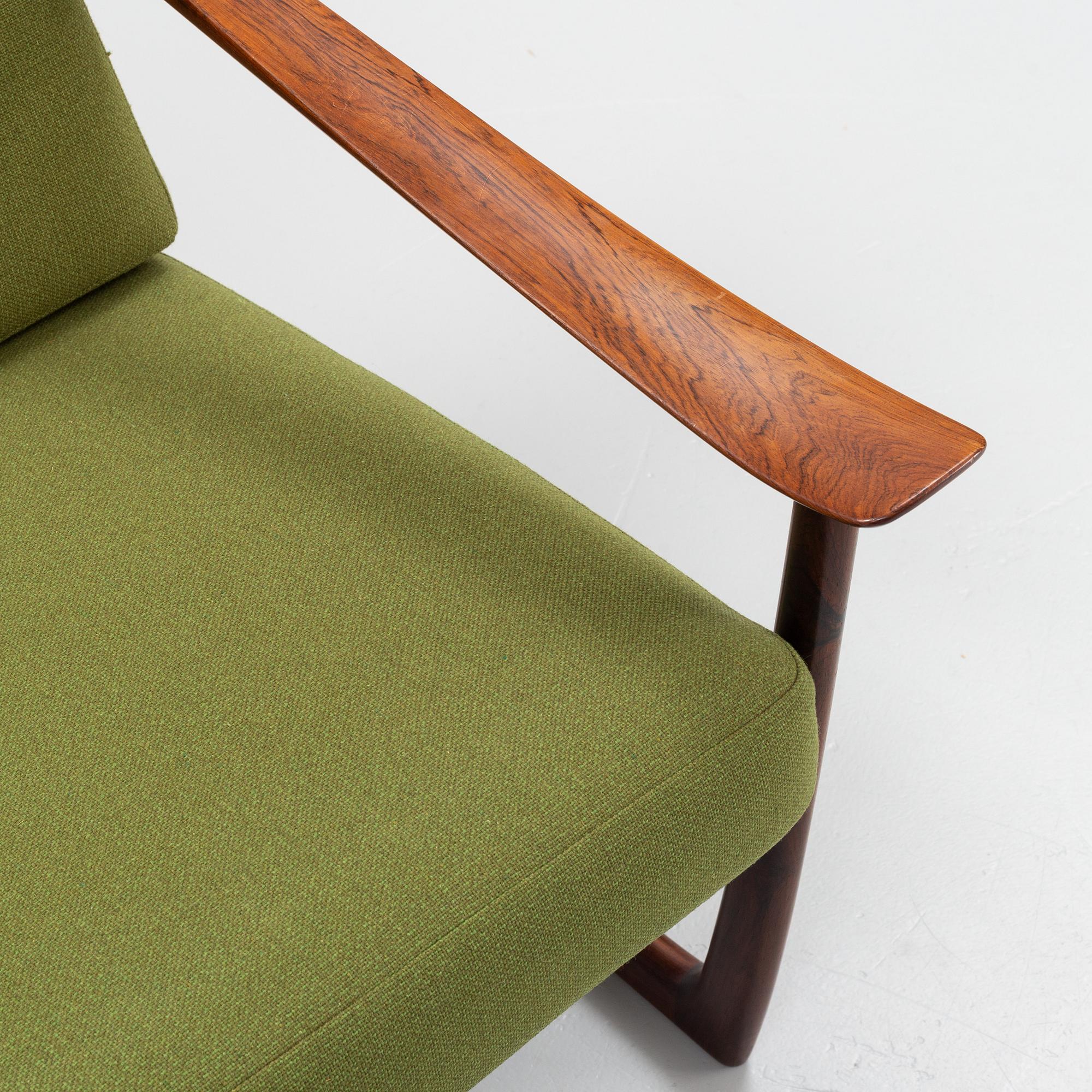 Peter Hvidt & Orla Mølgaard Nielsen, a FD 130' lounge chair, France & Daverkosen, Denmark, 1960's.