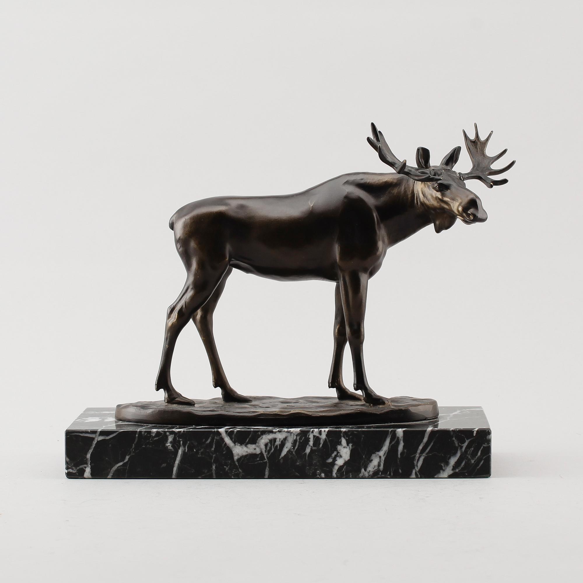 SKULPTUR, brons, älg, 1900-talets mitt.