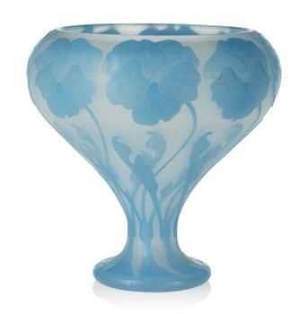 A Karl Lindeberg Art Nouveau cameo glass vase, Kosta.