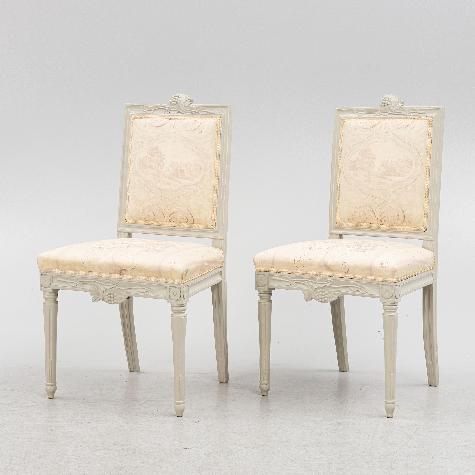 Stolar, fem stycken, Lindome, 1700-talets slut, Sengustavianska.