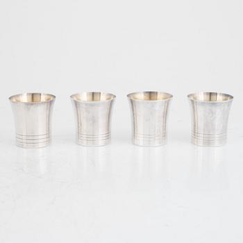 Goblets and toddy cups, 7 pcs, silver, Sweden 1929-66.