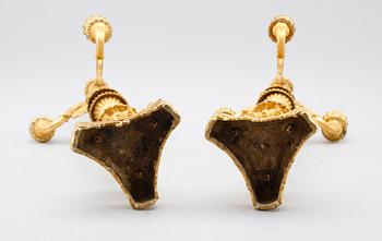 KANDELABRAR, 2 st, förgylld brons, senempire, 1800-talets mitt.