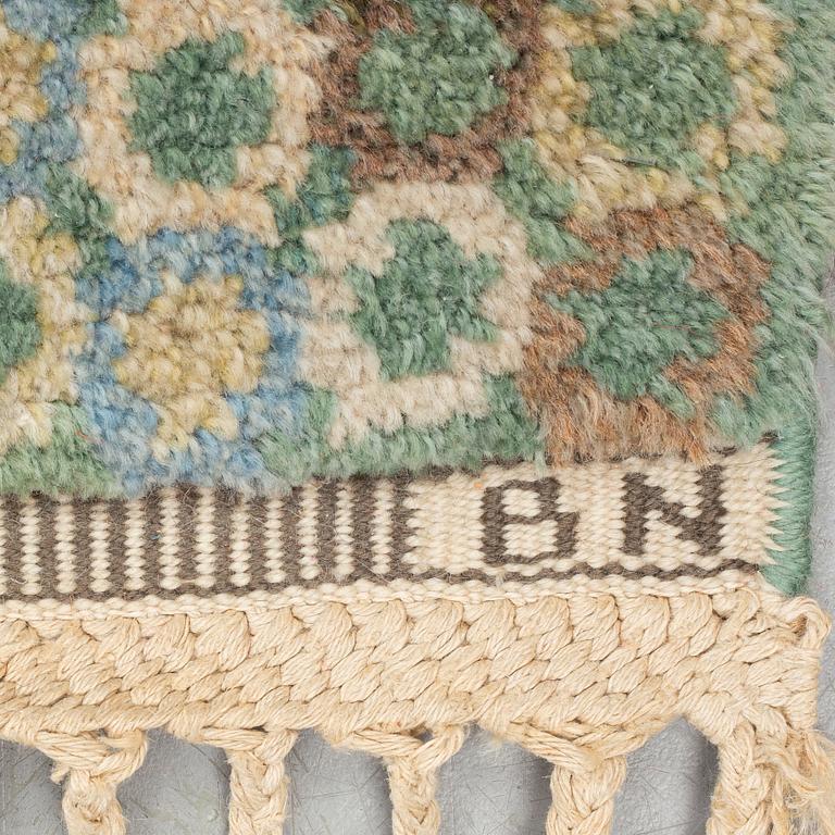 Barbro Nilsson, matta, "Gröningen ljus", flossa, ca 244,5 x 173-174,5 cm, signerad AB MMF BN.