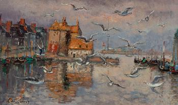 André Hambourg, The Old Basin, likely a motif from Honfleur.