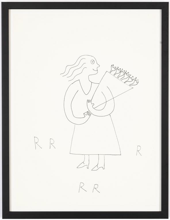 Roger Risberg, tuschteckning, signerad. Utförd 2008.